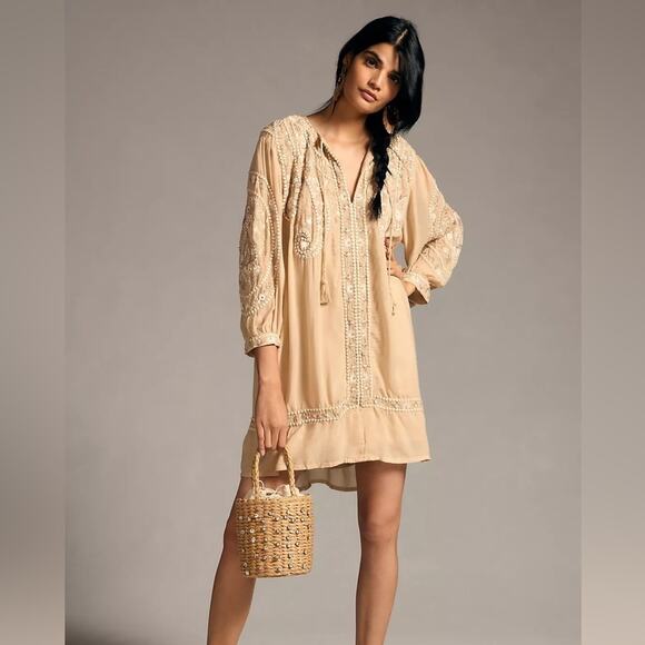 ☀️NWT Anthropologie Embroidered Dress - Picture 2 of 7